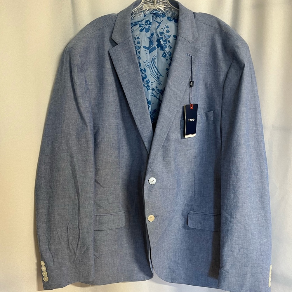 Izod Men’s Cotton Light Blue Blazer Size 50R